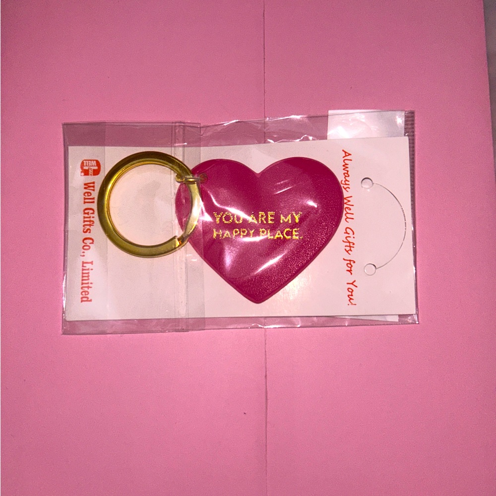 Pink heart keychain